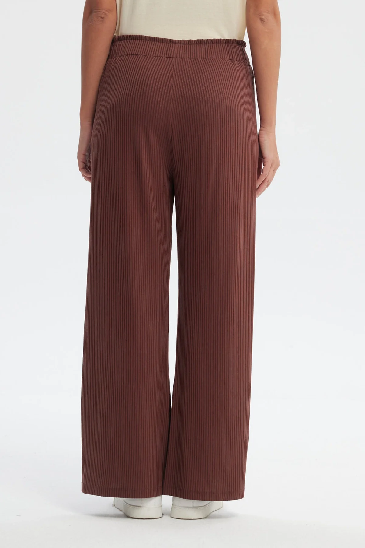 Pantalón Buzo Mujer Costura Delantero Café - Image 3