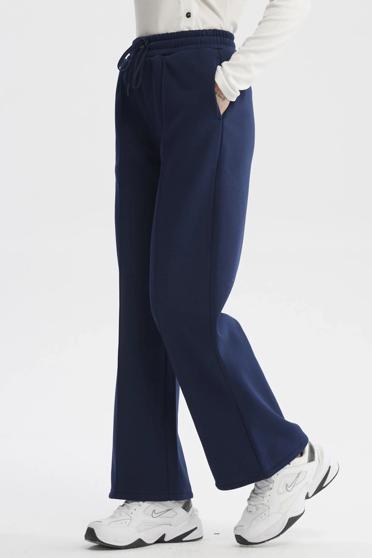 Pantalón Buzo Mujer Wide Leg Azul - Image 2