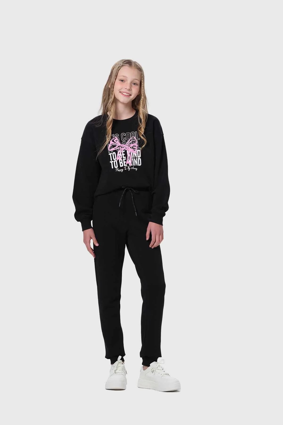 Pantalón Buzo Niña Jogger Negro - Image 4