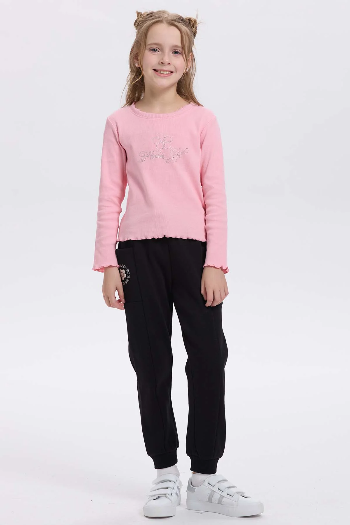 Pantalón Buzo Niña Bipack Negro - Image 3