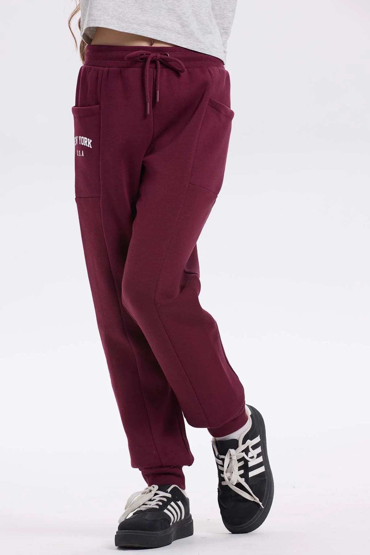 Pantalón Buzo Niña Bipack Vino - Image 3