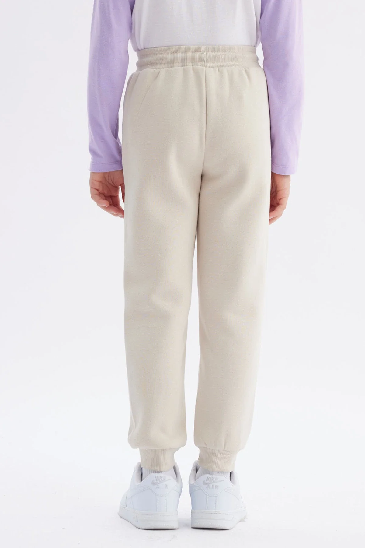Pantalón Buzo Niña Jogger Beige - Image 3