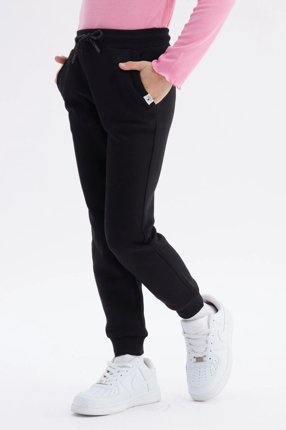 Pantalón Buzo Niña Jogger Negro - Image 2