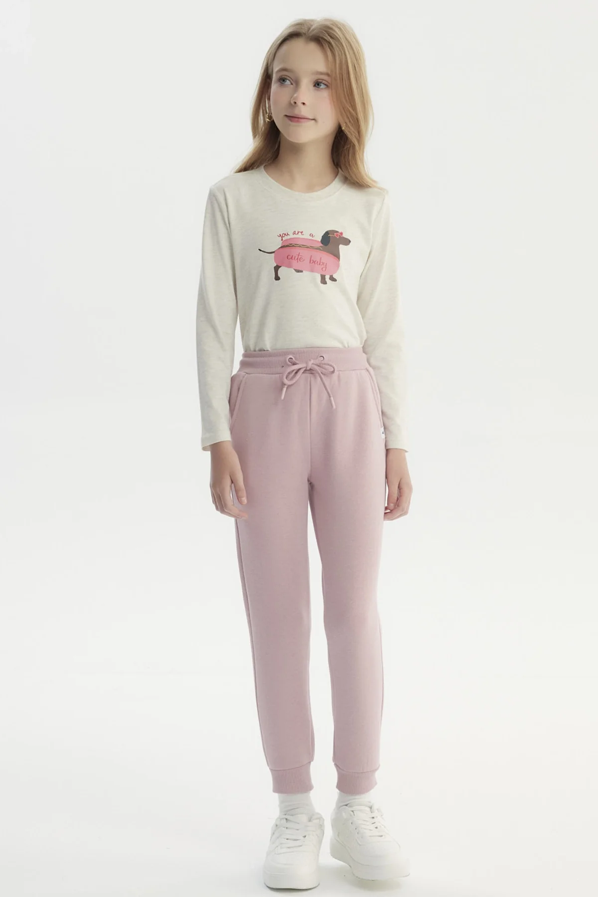 Pantalón Buzo Niña Jogger Rosado - Image 4