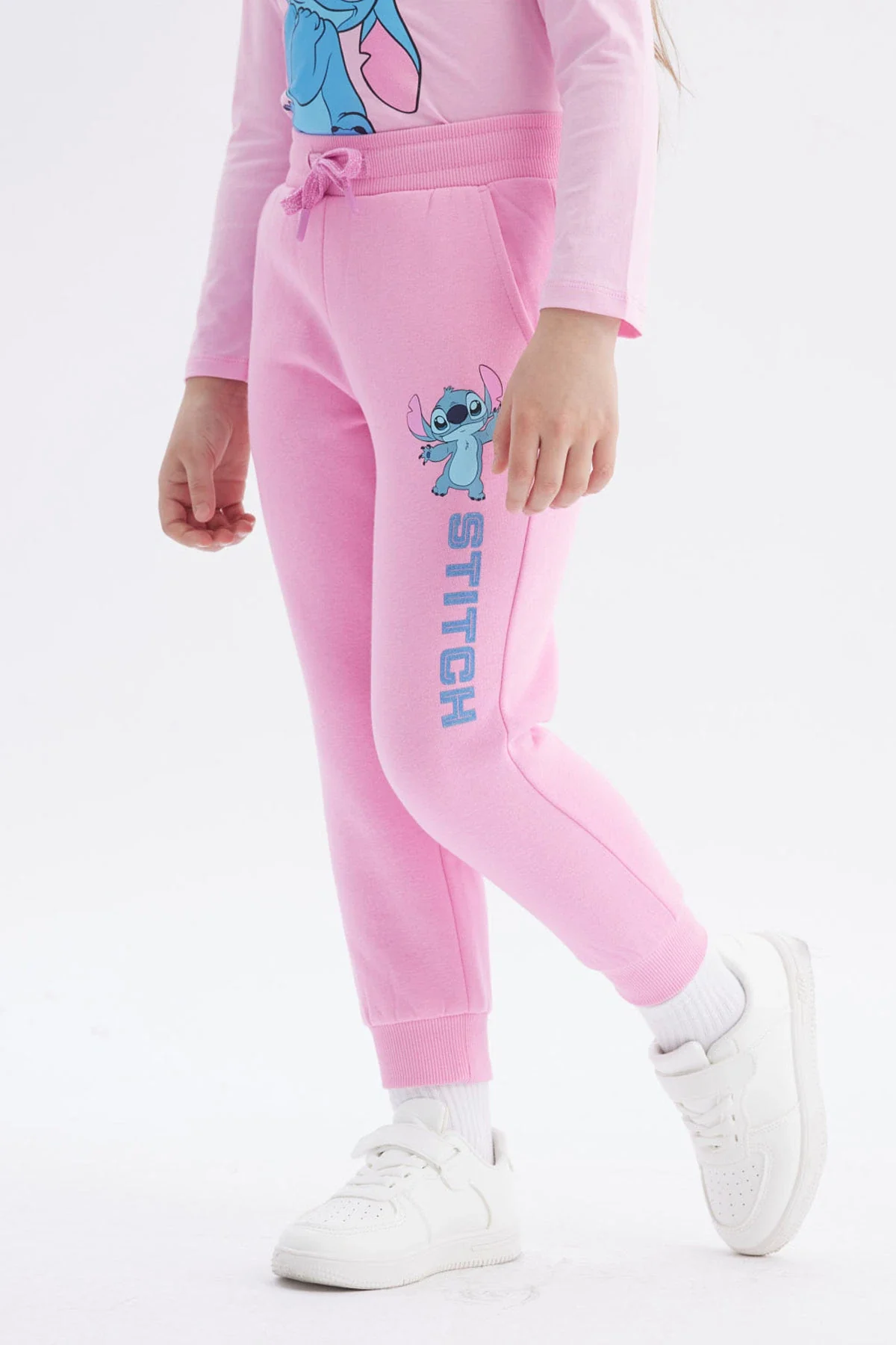 Pantalón Buzo Niña Jogger Stitch Rosado - Image 2