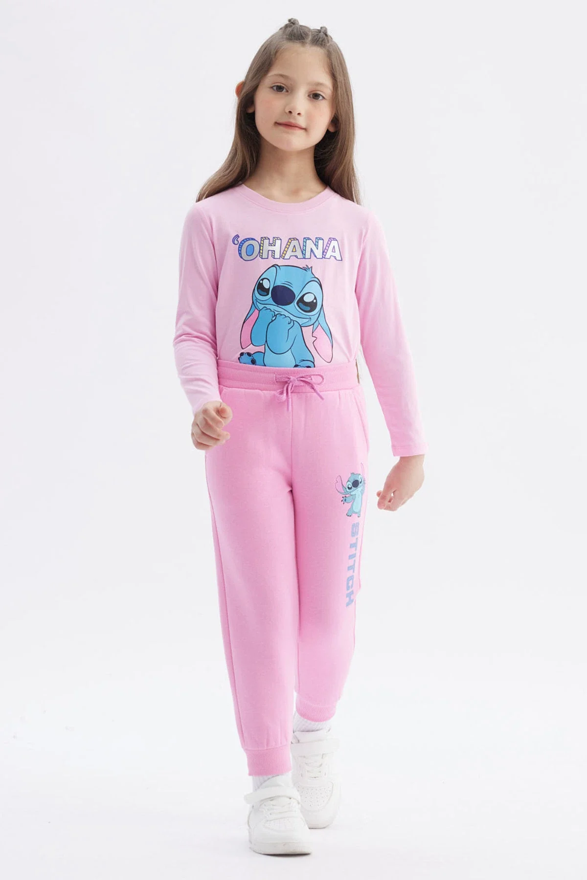 Pantalón Buzo Niña Jogger Stitch Rosado - Image 4