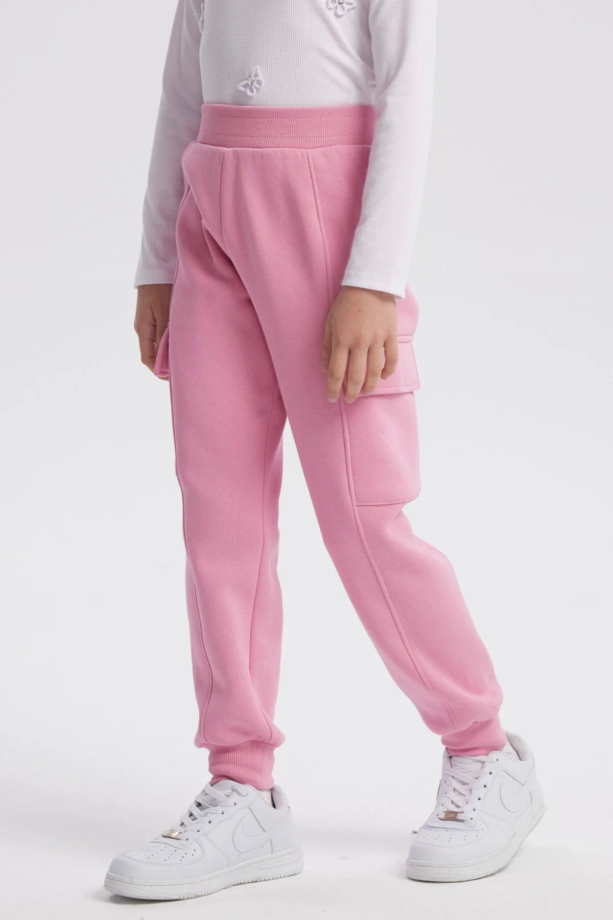 Pantalón Buzo Niña Pitillo Rosado - Image 2