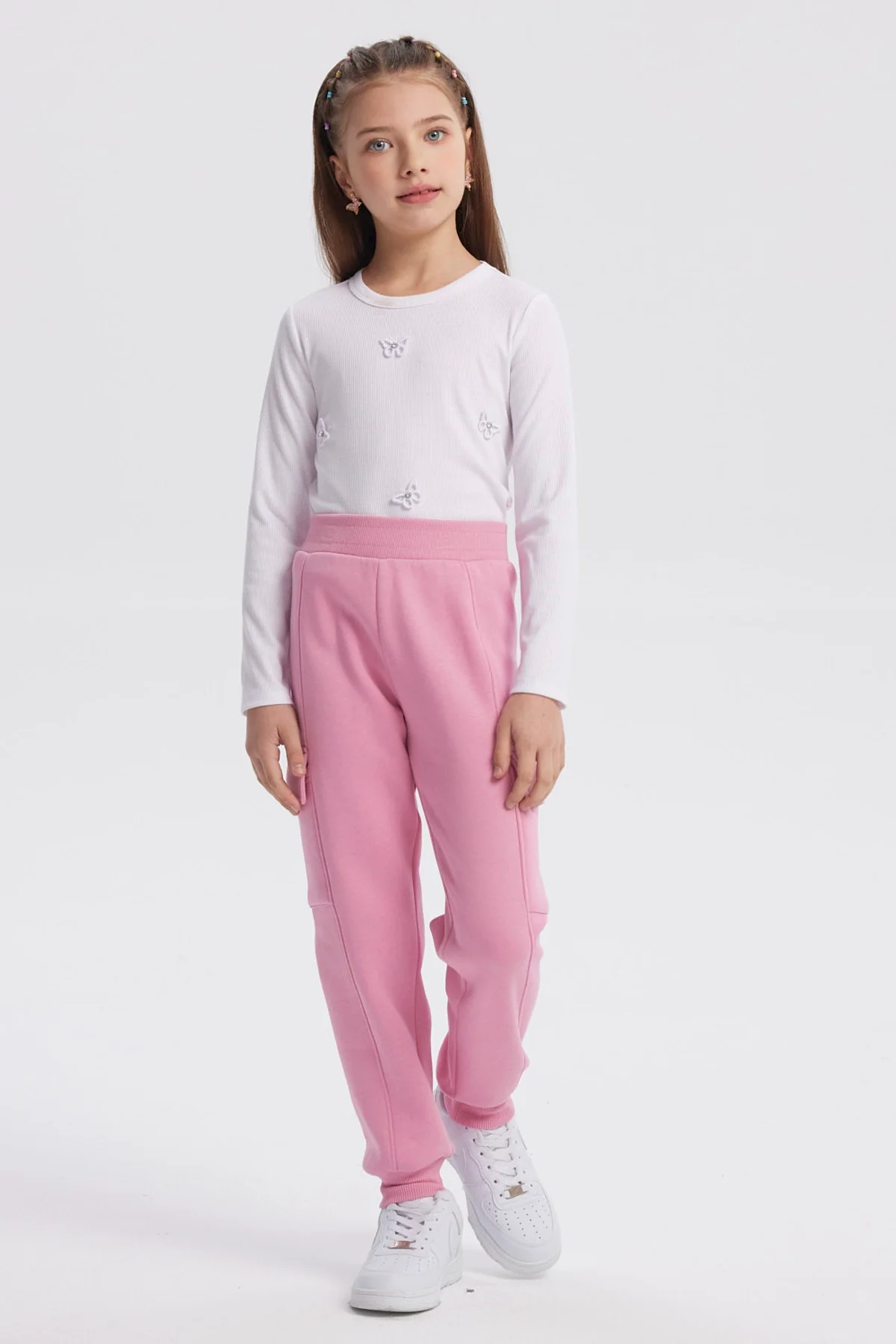 Pantalón Buzo Niña Pitillo Rosado - Image 4