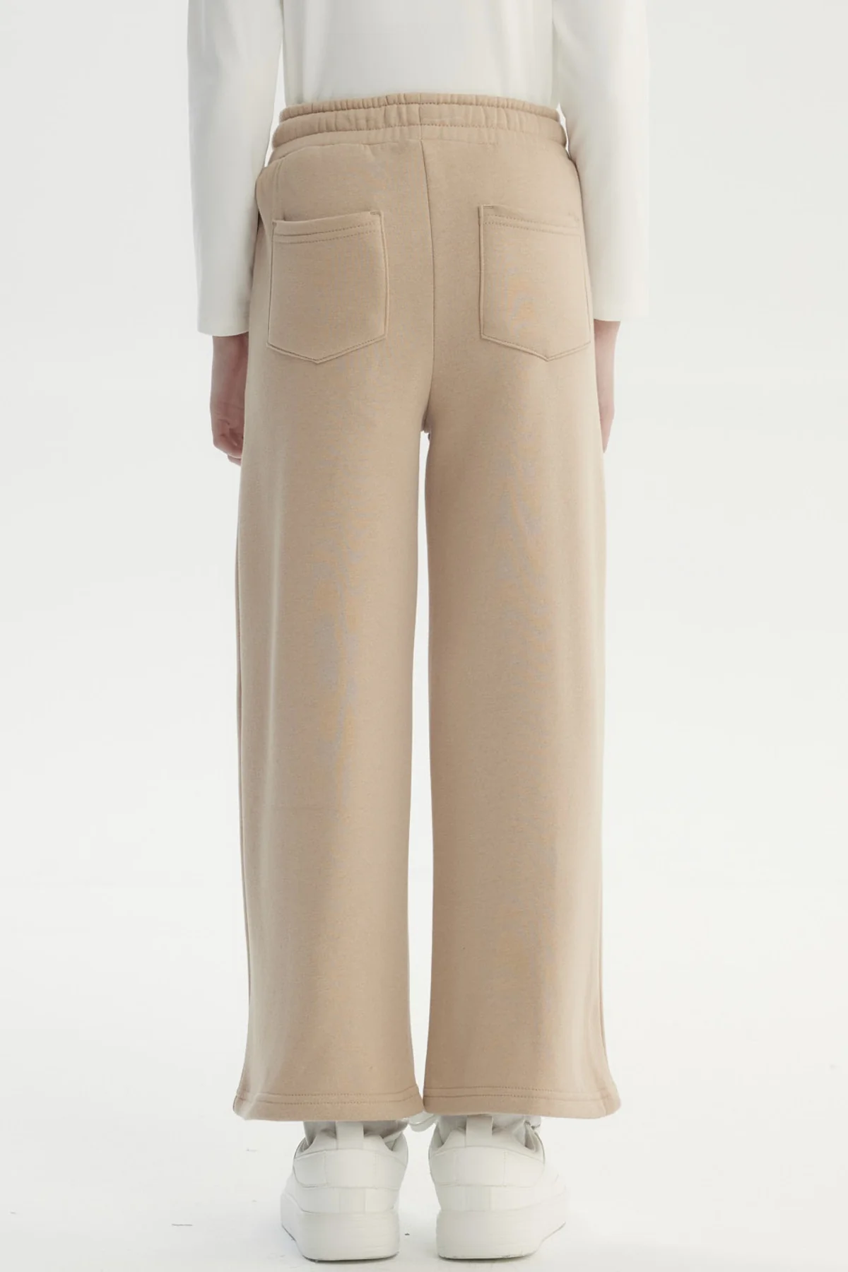 Pantalón Buzo Niña Wide Leg Camel - Image 3