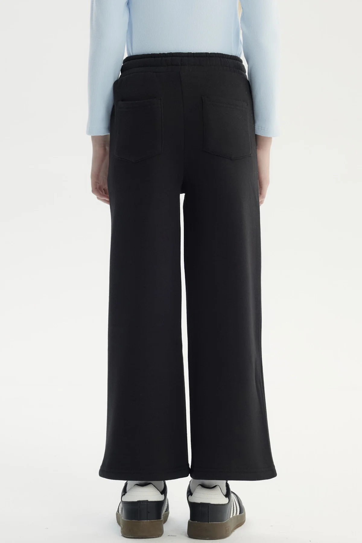 Pantalón Buzo Niña Wide Leg Negro - Image 3