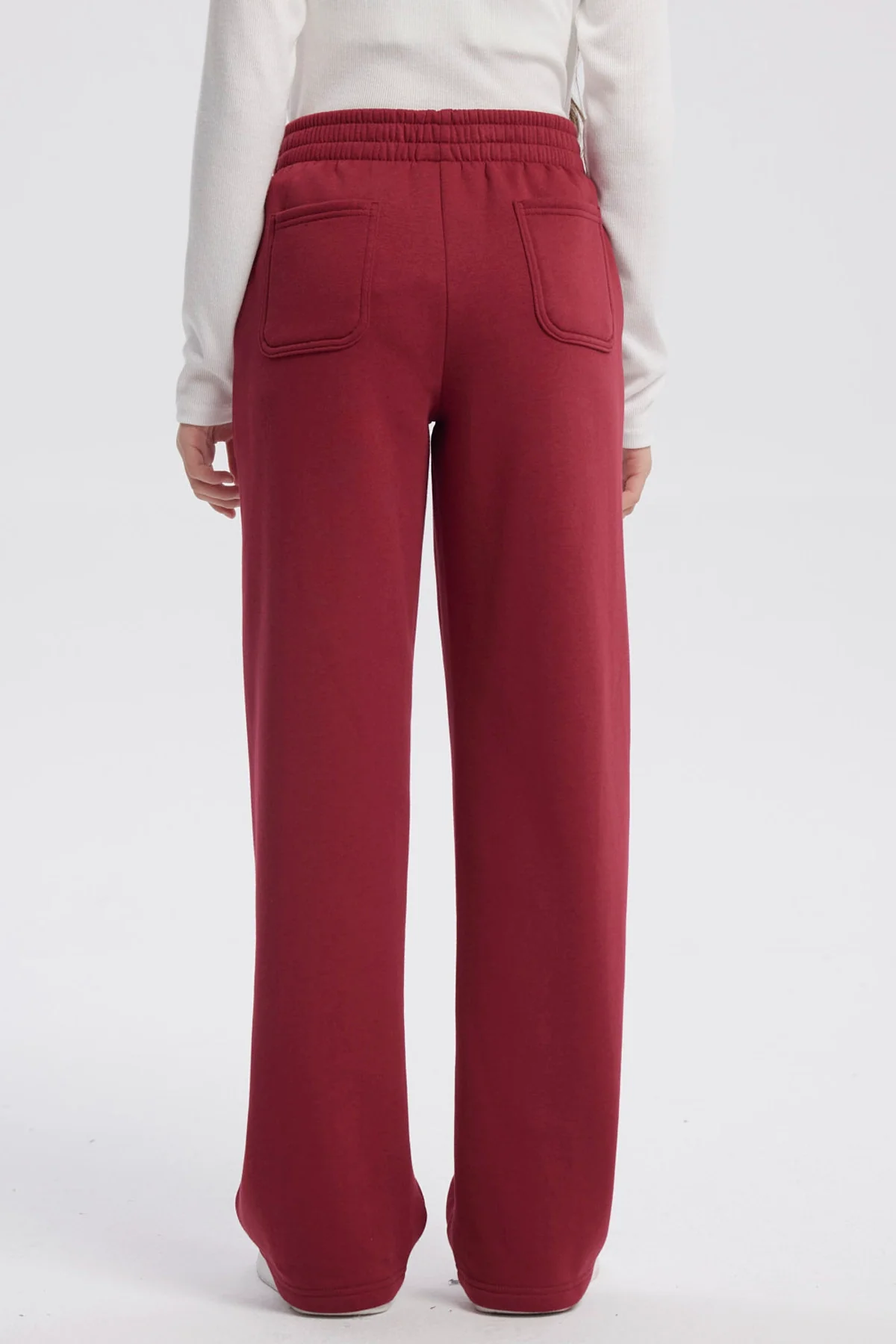 Pantalón Buzo Niña Wide Leg Rojo - Image 3