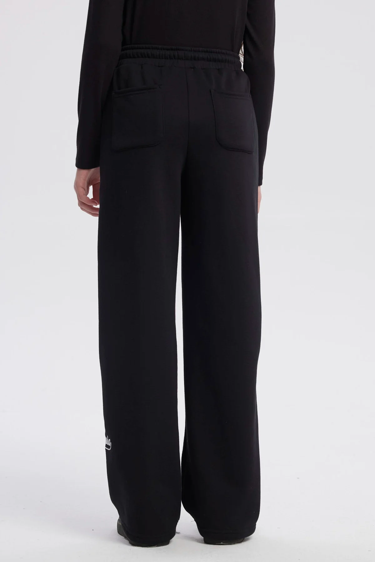 Pantalón Buzo Niña Wide Leg Teen Negro - Image 3