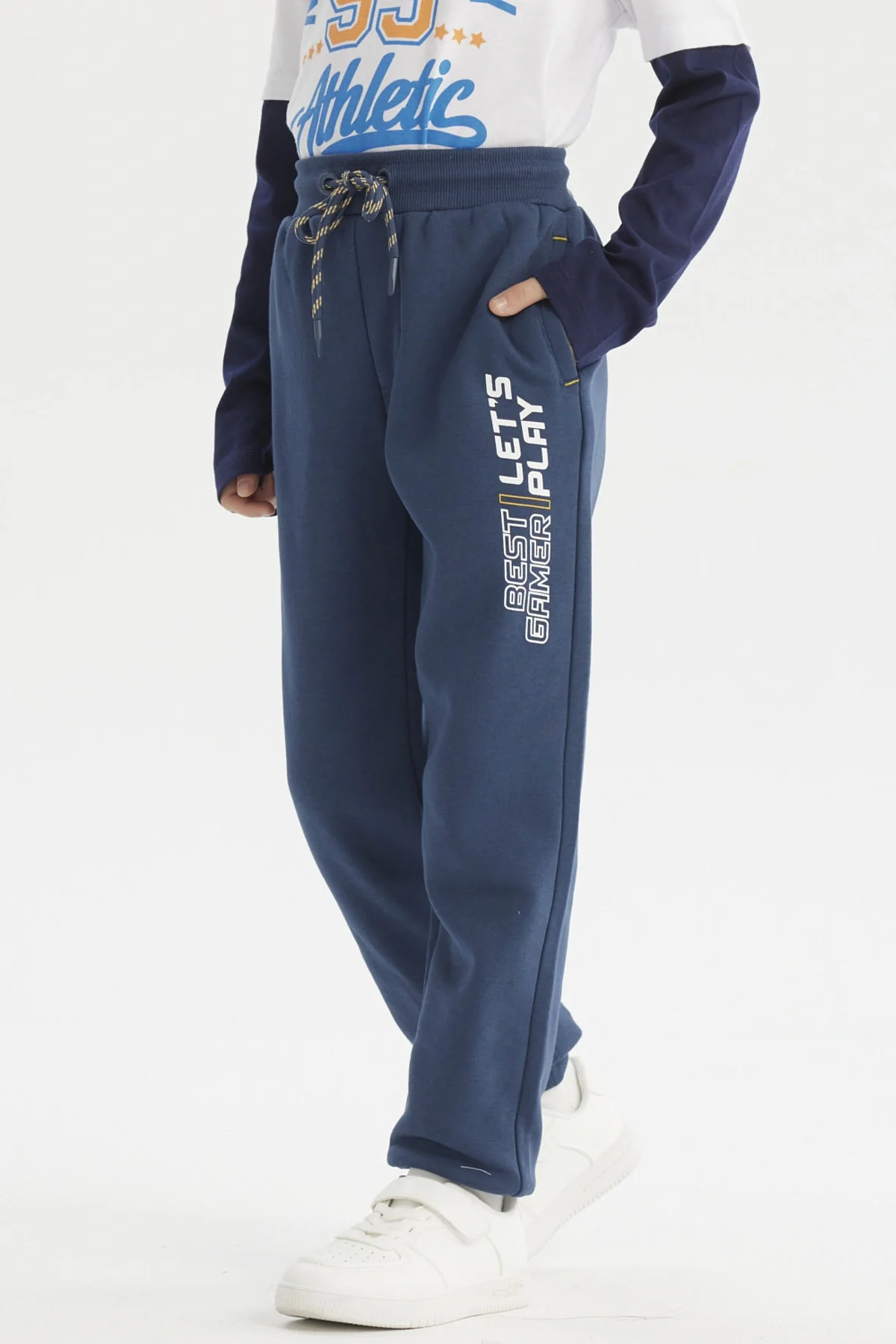 Pantalón Buzo Niño Jogger Azul Petroleo - Image 2