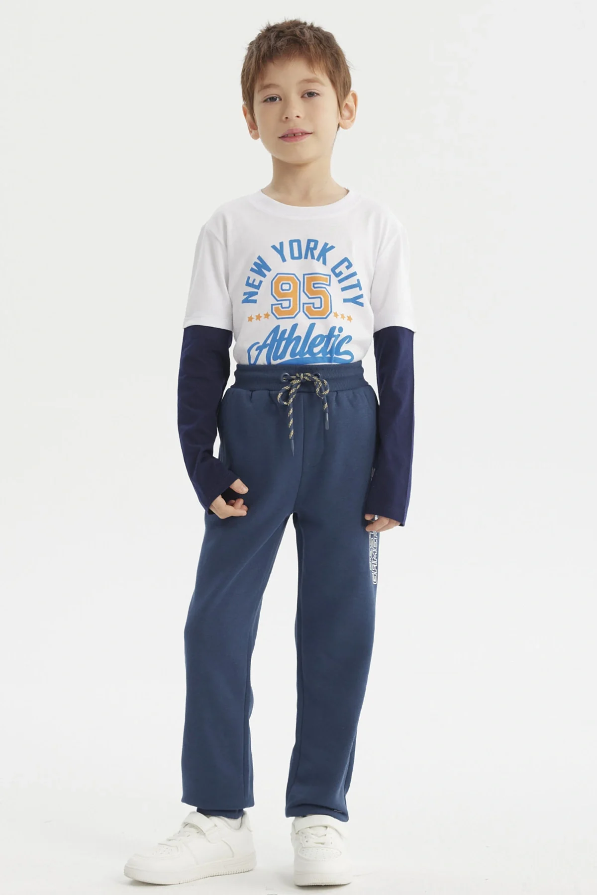 Pantalón Buzo Niño Jogger Azul Petroleo - Image 4
