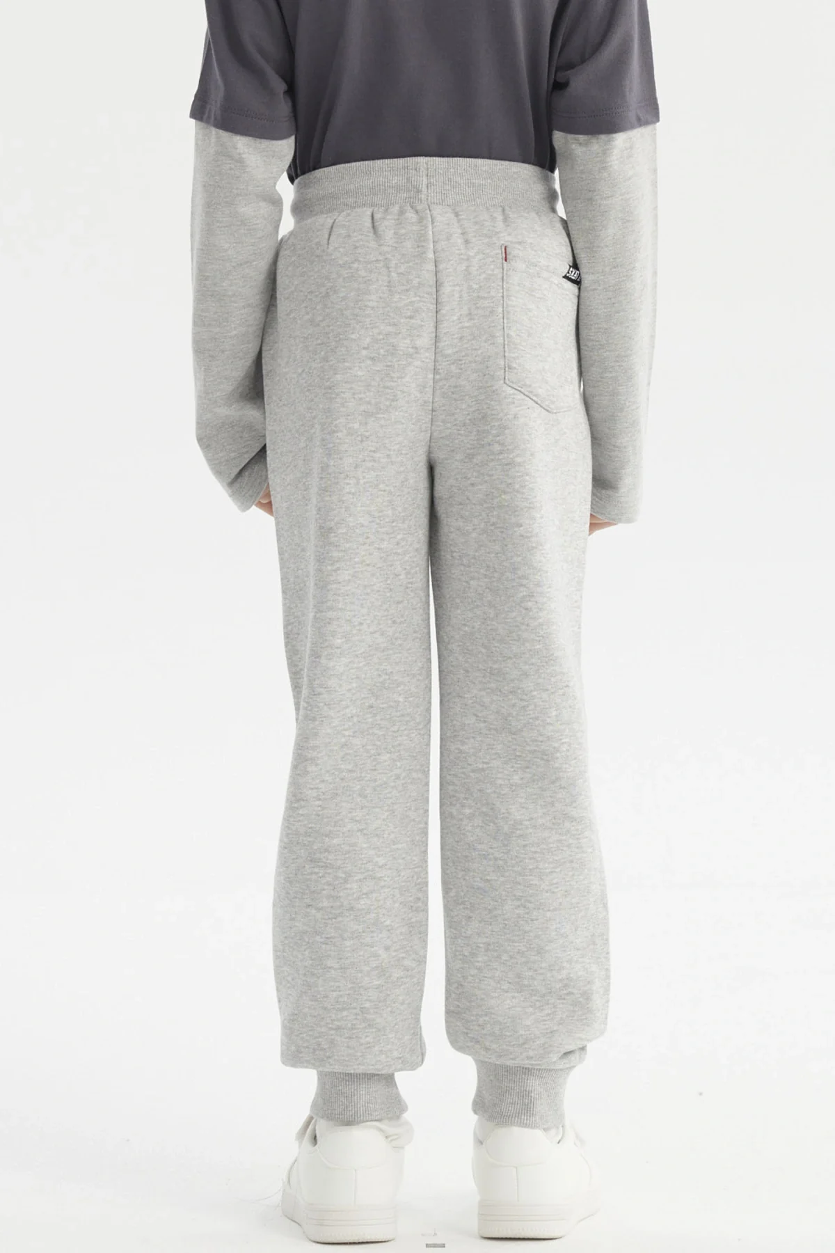 Pantalón Buzo Niño Jogger Gris Melange - Image 2