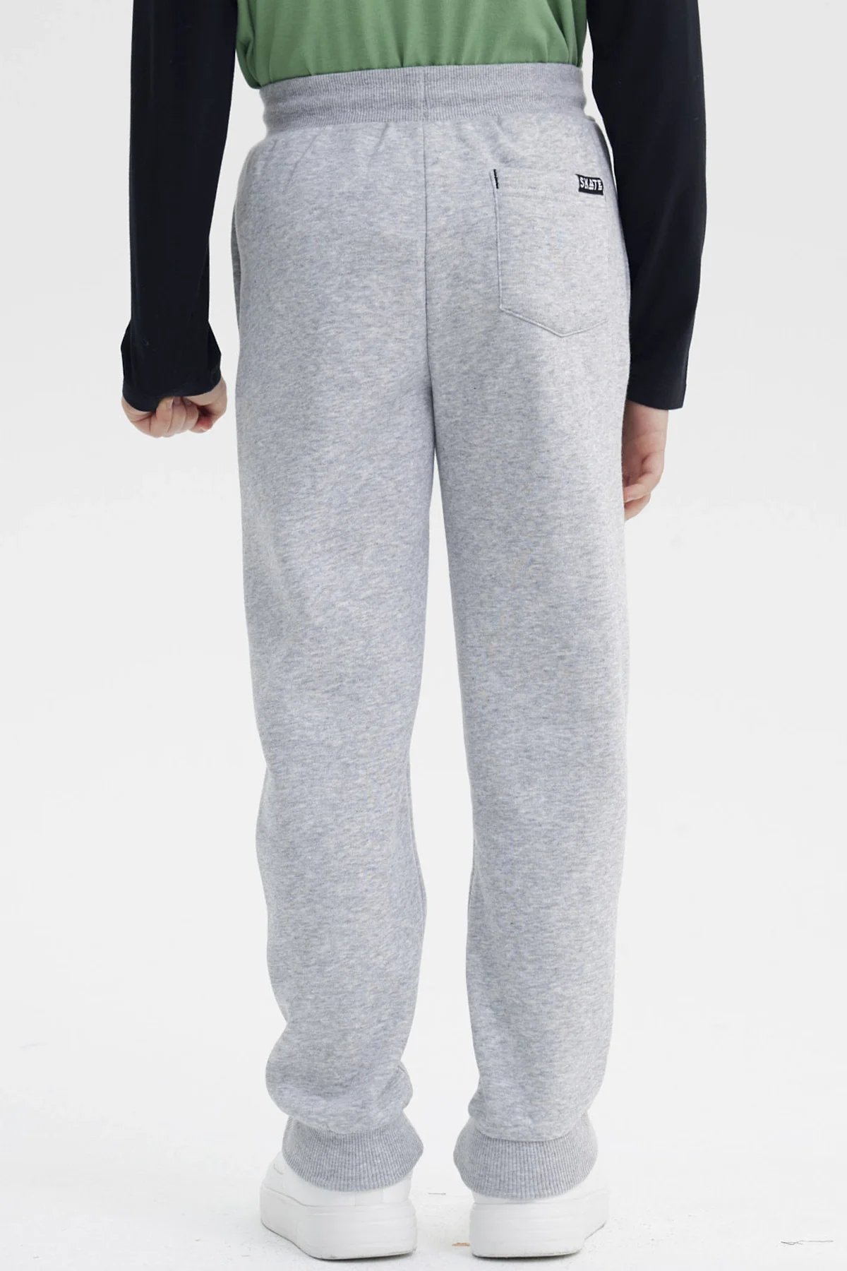 Pantalón Buzo Niño Jogger Gris Melange Claro - Image 3