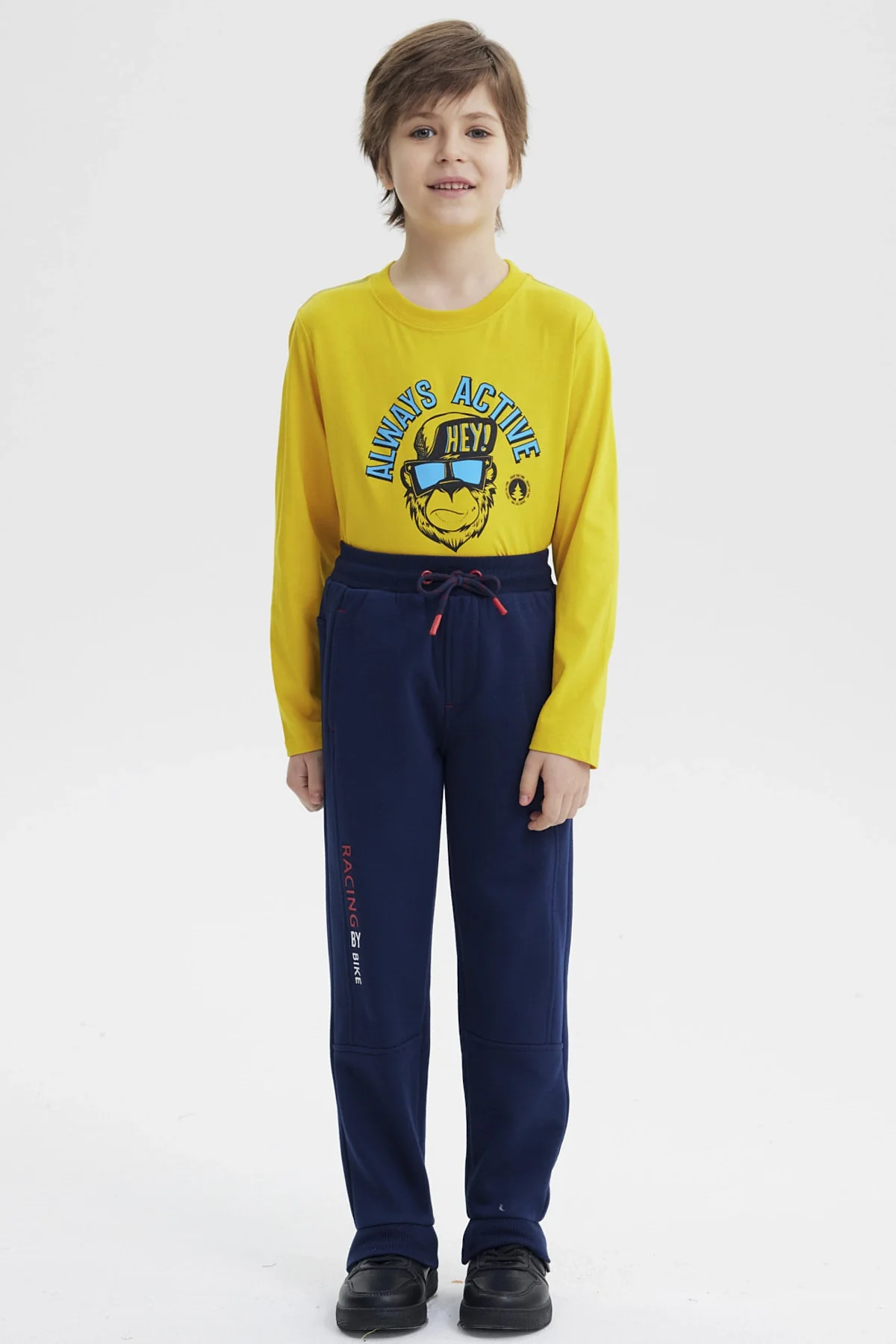 Pantalón Buzo Niño Pitillo Azul Oscuro - Image 4