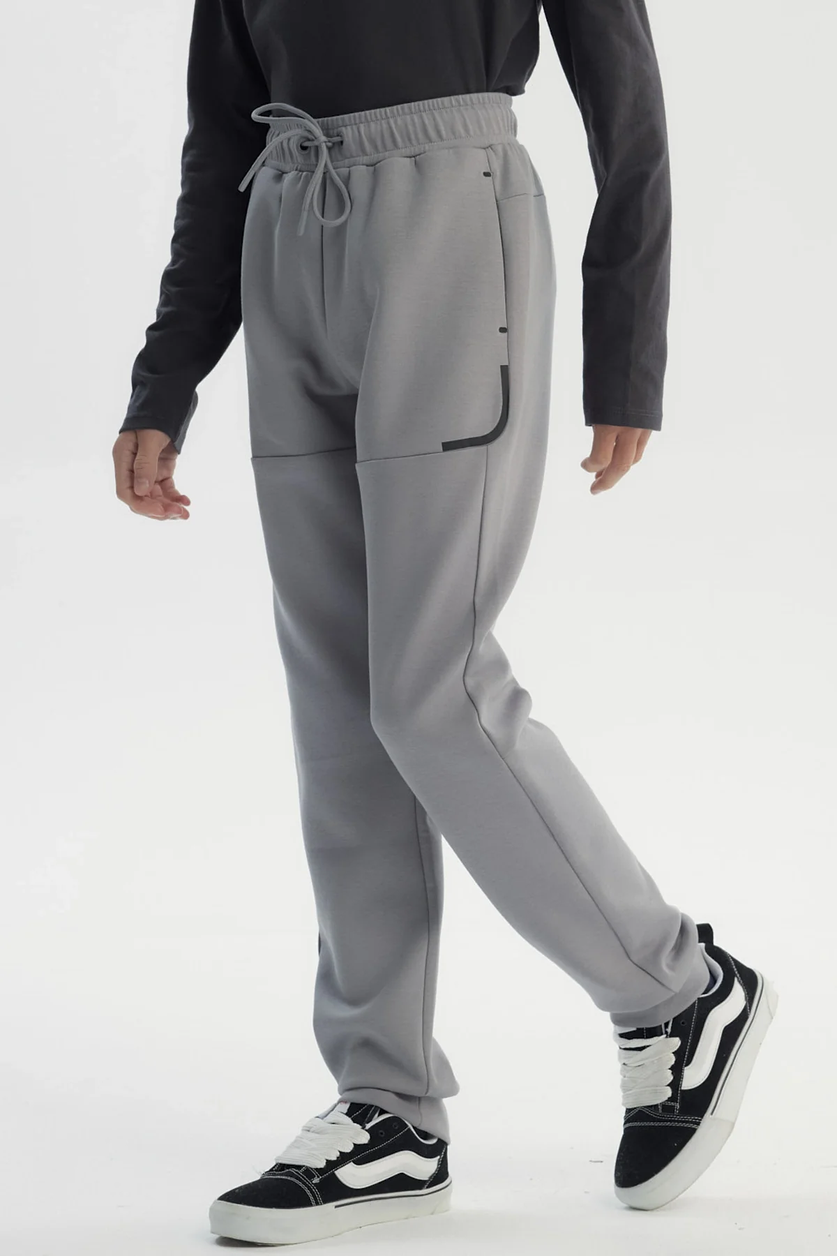 Pantalón Buzo Niño Pitillo Gris - Image 2