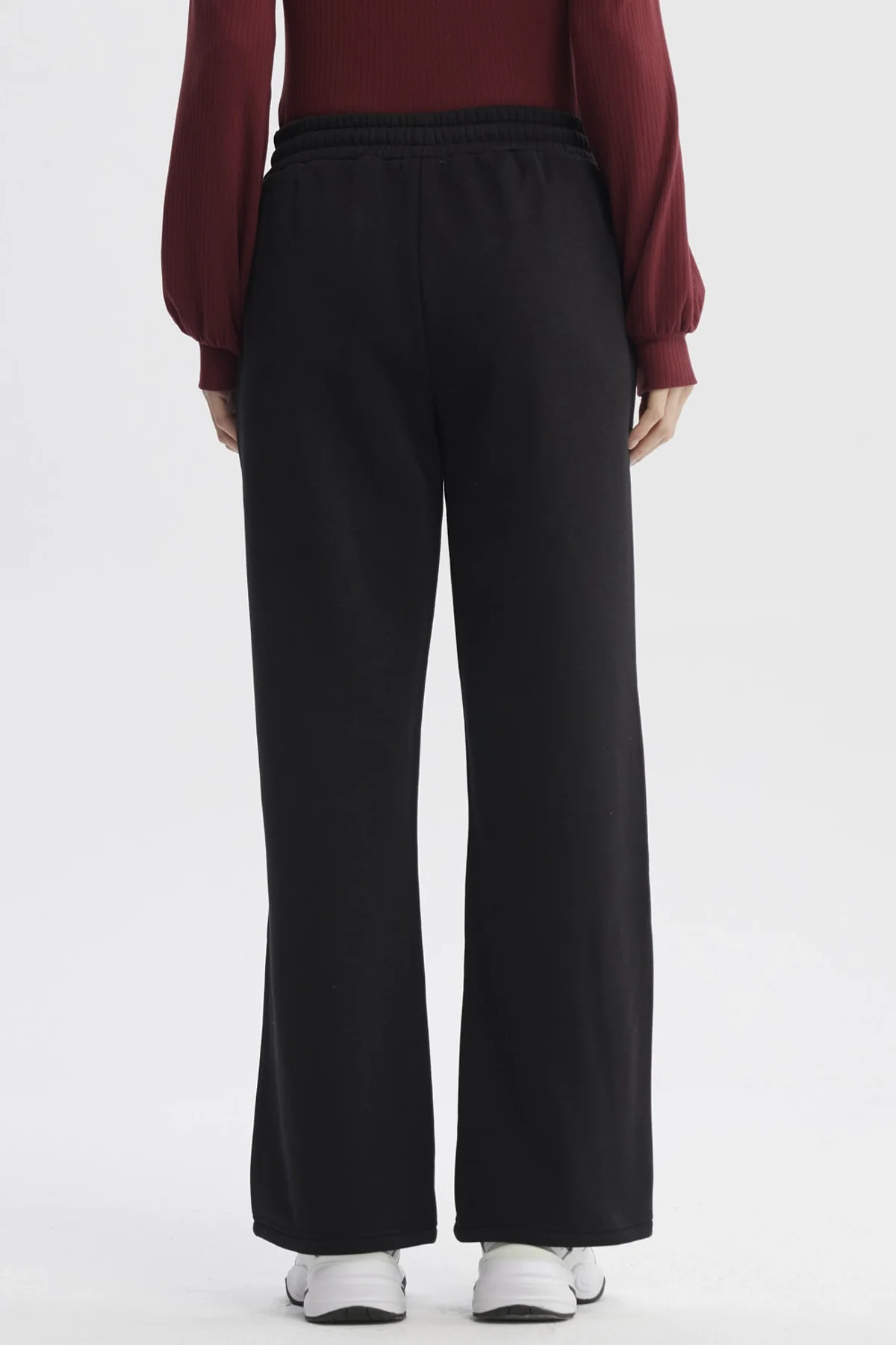 Pantalon De Buzo Mujer Wide Leg Negro - Image 3
