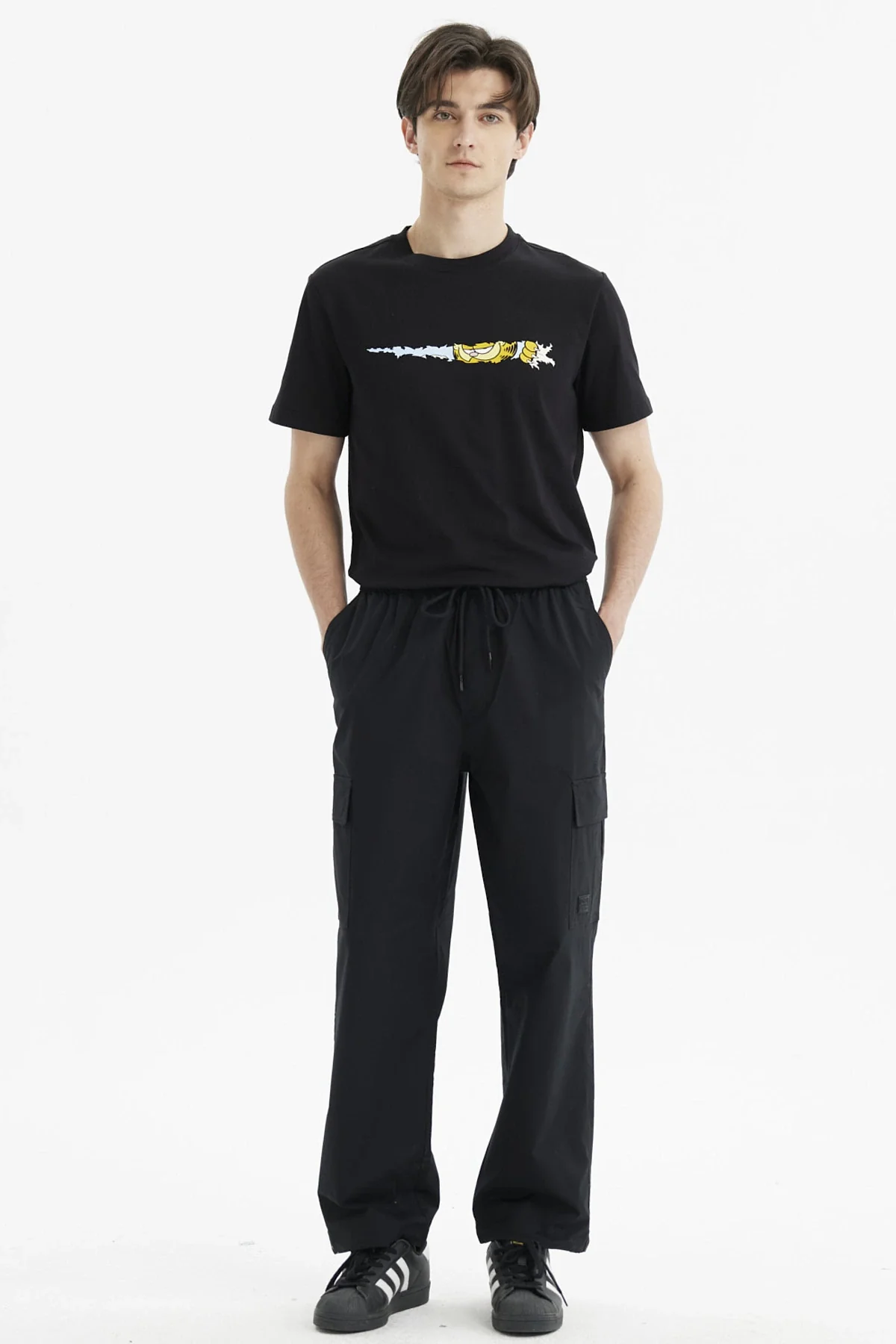 Pantalón Hombre Cargo Parachute Negro - Image 4