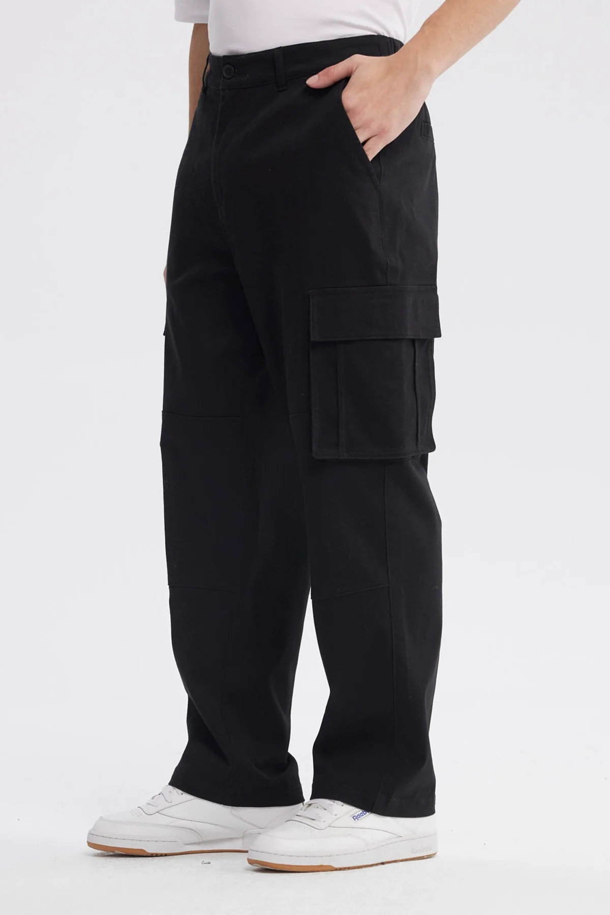 Pantalón Hombre Cargo Wide Leg Negro - Image 2