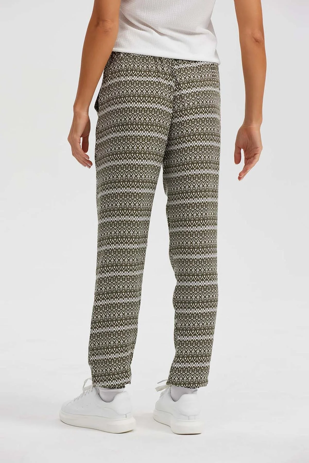Pantalón Mujer Bombacho Puño Elástico Verde - Image 5