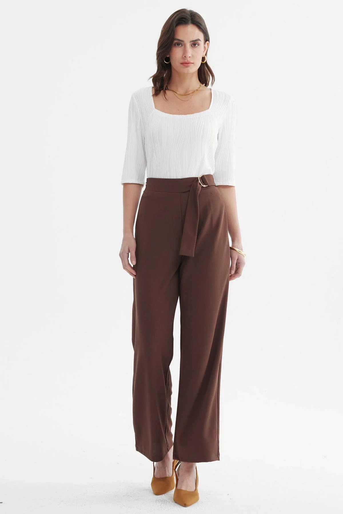 Pantalón Mujer Calce Recto Chocolate - Image 4