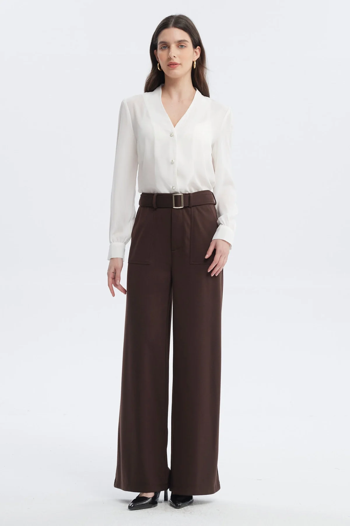 Pantalón Mujer Calce Recto Chocolate - Image 4