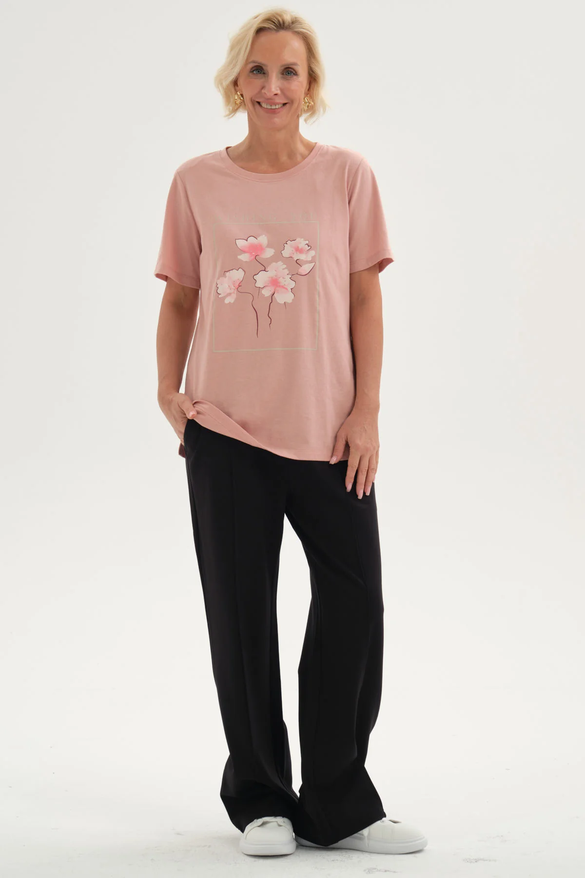 Pantalón Mujer Calce Recto Corte Delantero Negro - Image 4