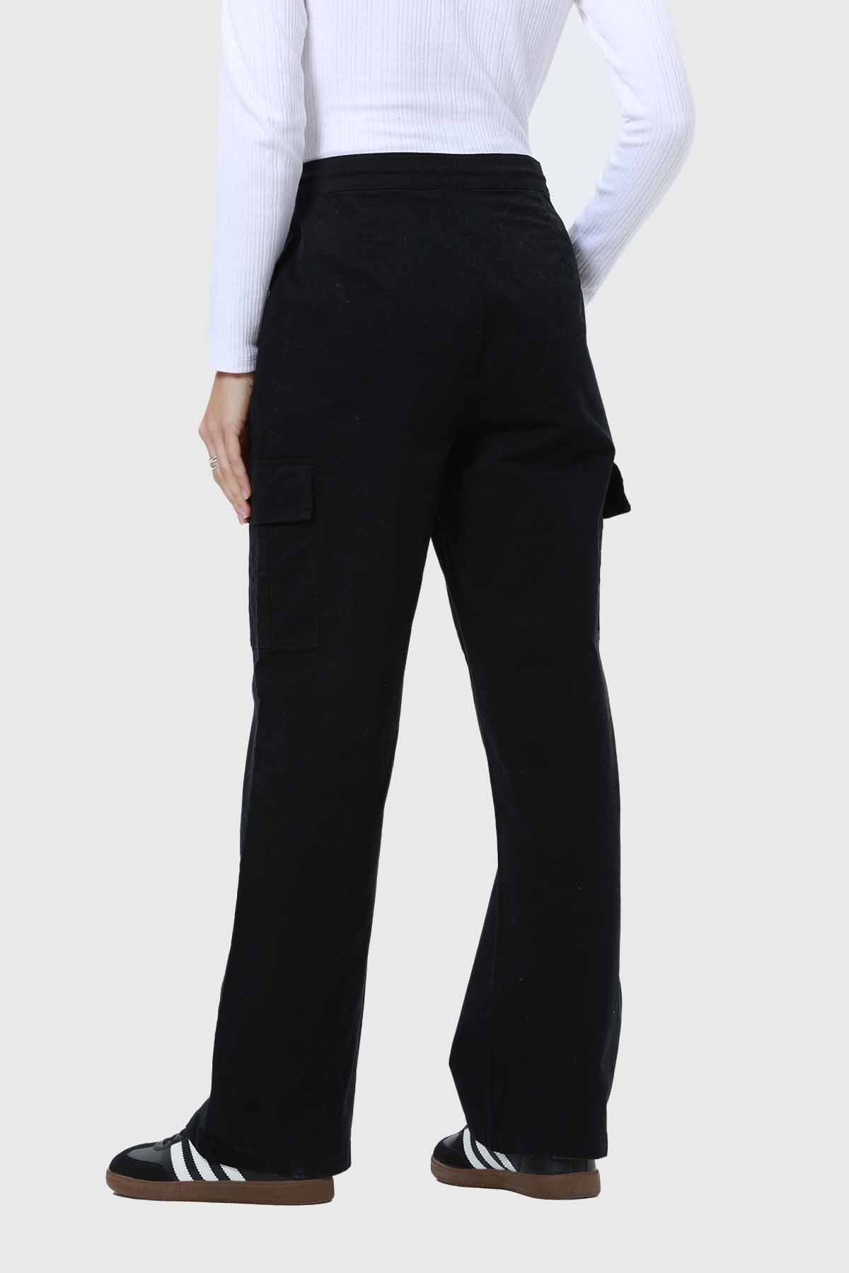 Pantalón Mujer Cargo Cordón Negro - Image 3