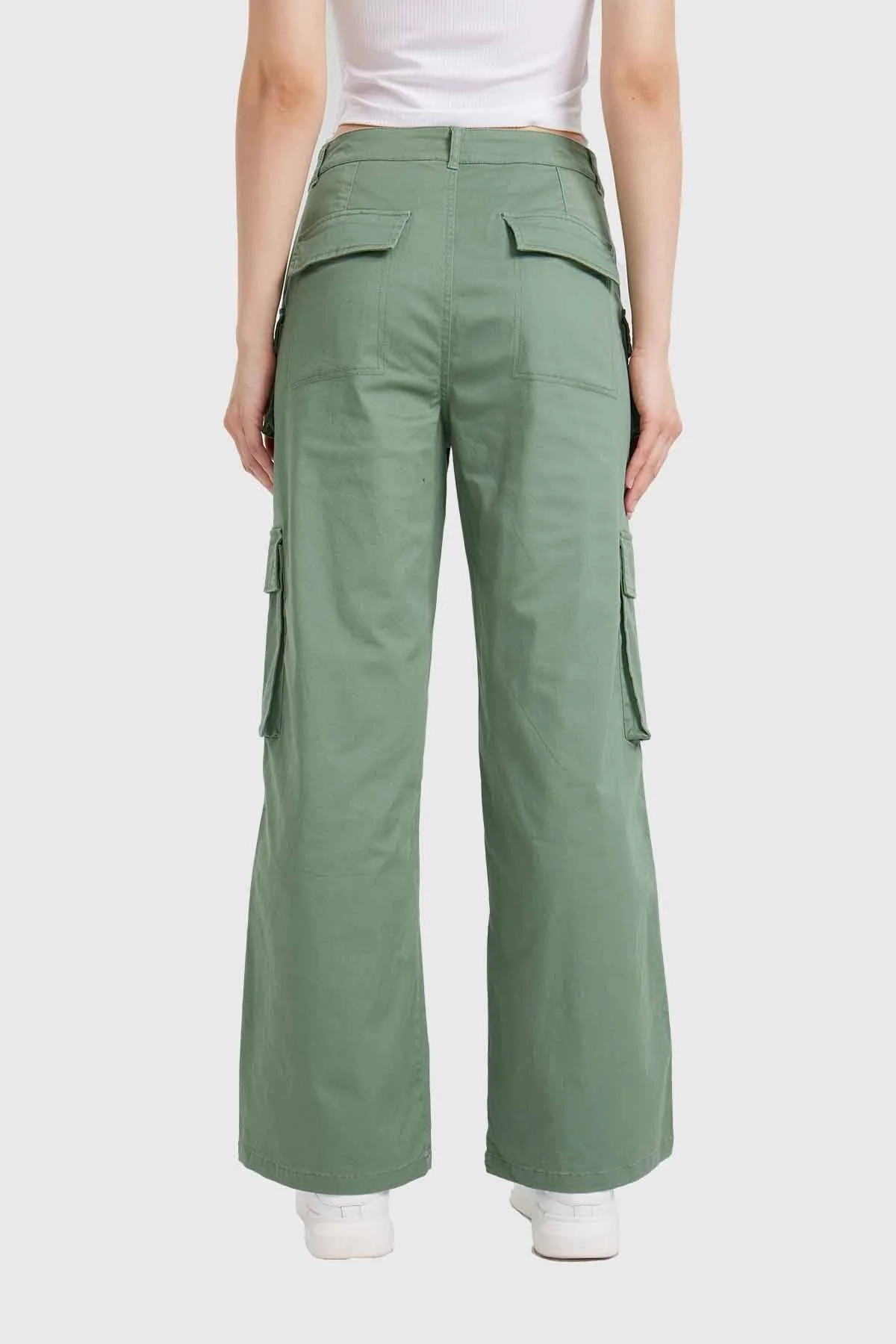 Pantalón Mujer Cargo Tiras Verde - Image 3