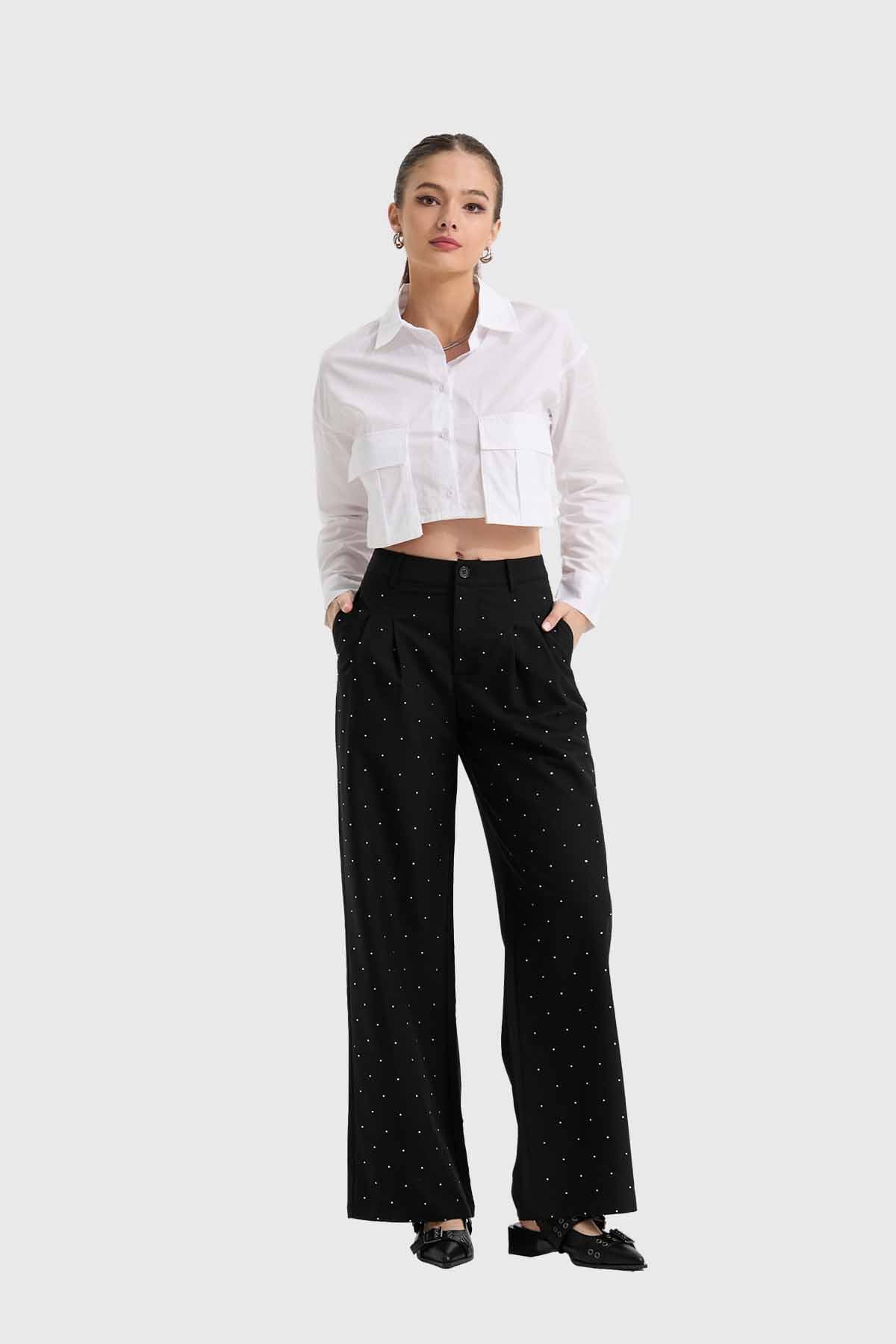 Pantalón Mujer Con Bolsillos Negro - Image 4
