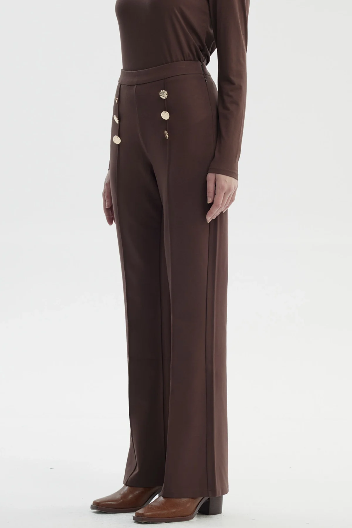 Pantalón Mujer Flare Café Claro - Image 2