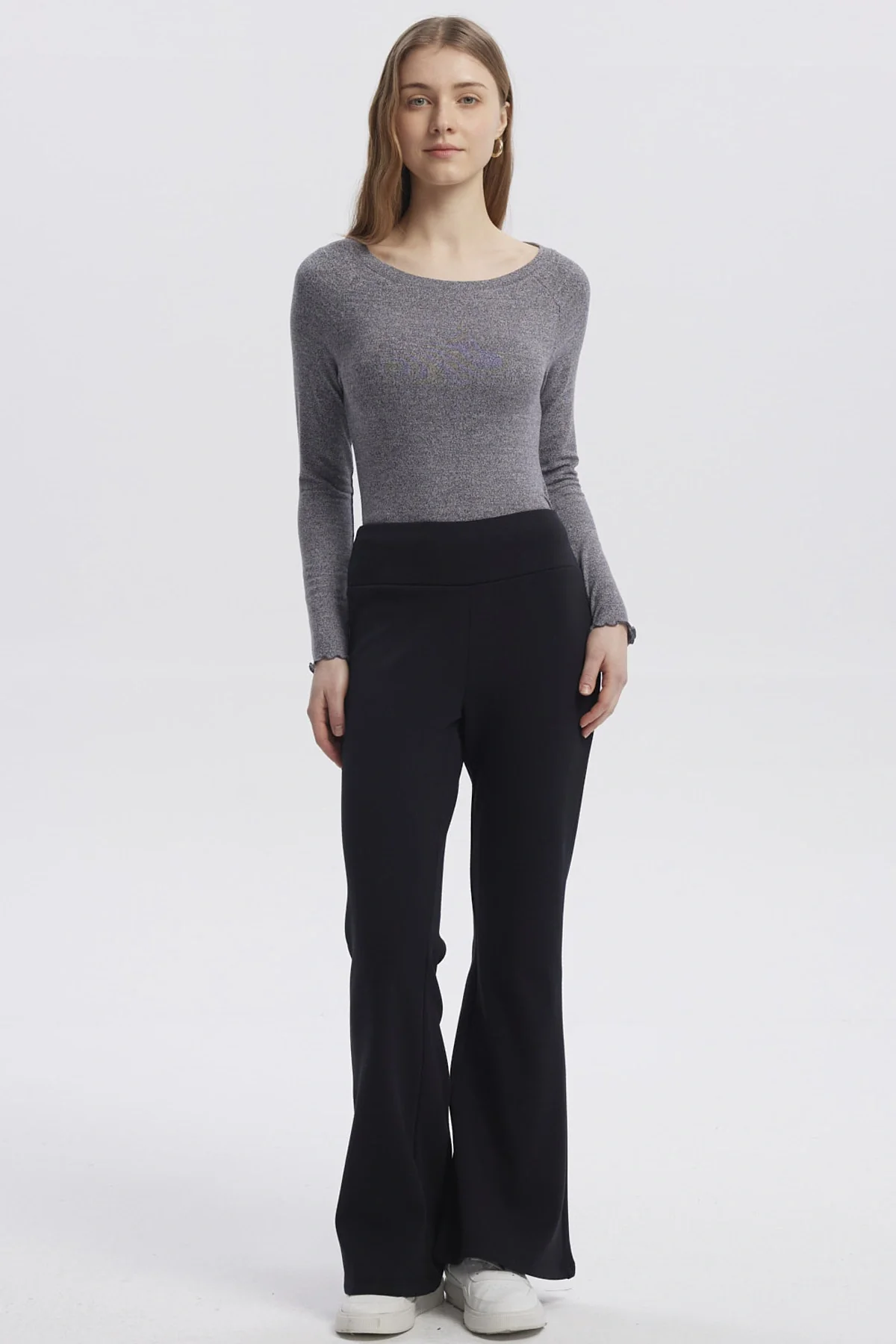Pantalón Mujer Flare Cotelón Negro - Image 4
