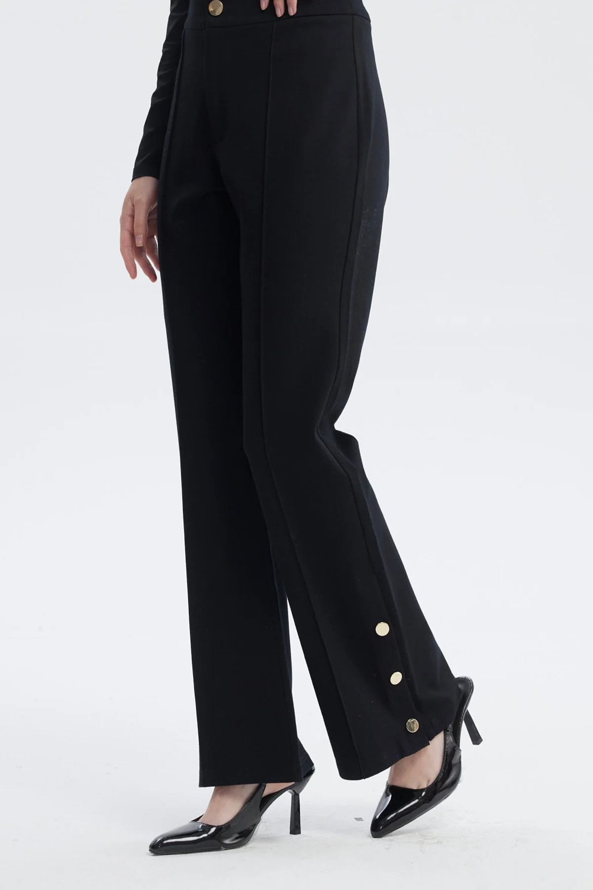 Pantalón Mujer Leve Flare Negro - Image 2