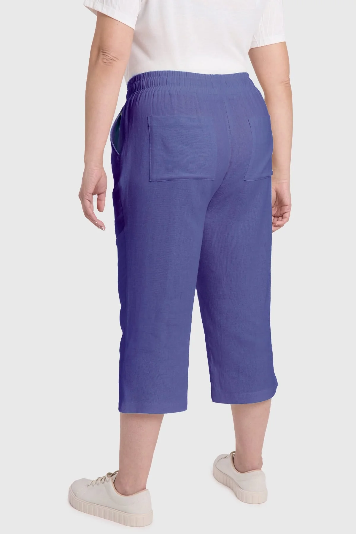 Pantalón Mujer Lino Azul - Image 2