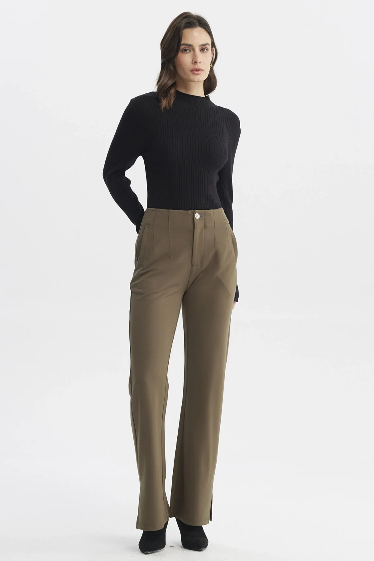 Pantalón Mujer Punto Roma Verde Musgo - Image 4