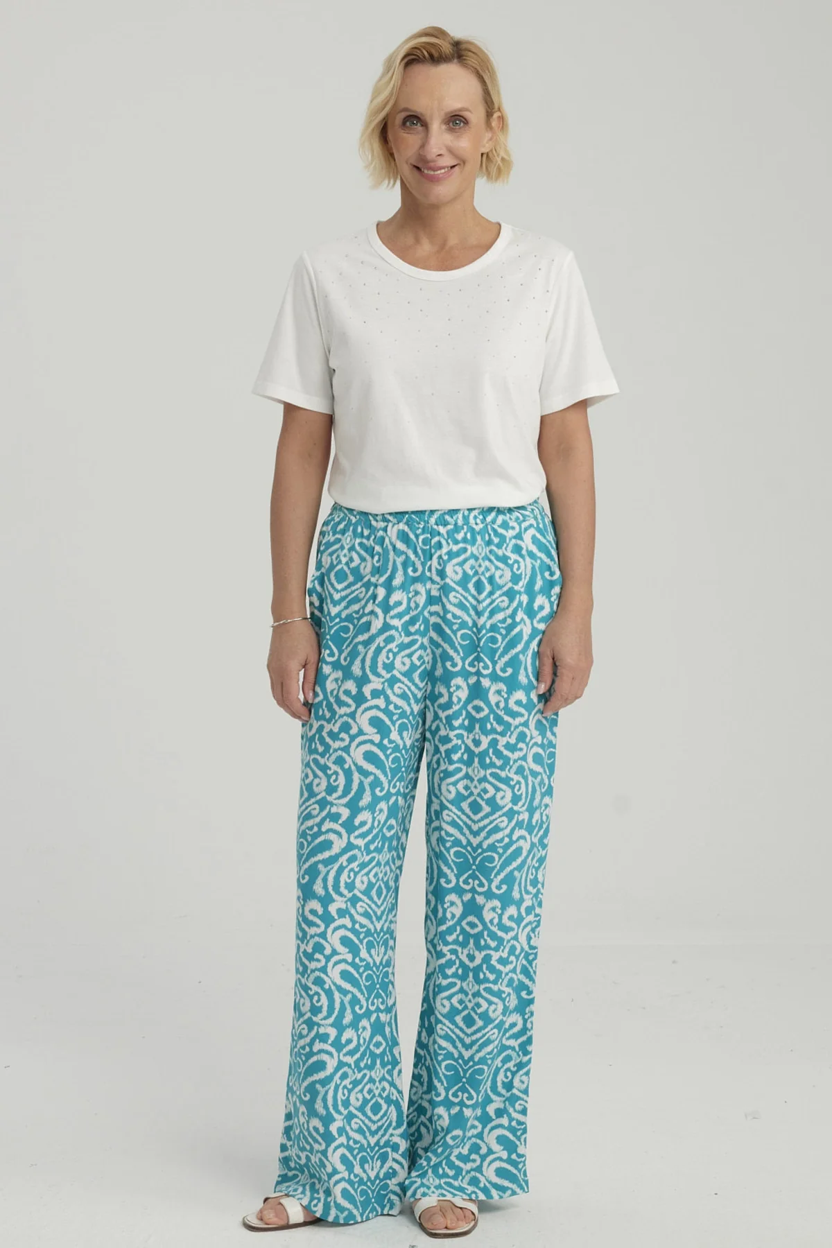 Pantalón Mujer Rapport Turquesa - Image 4