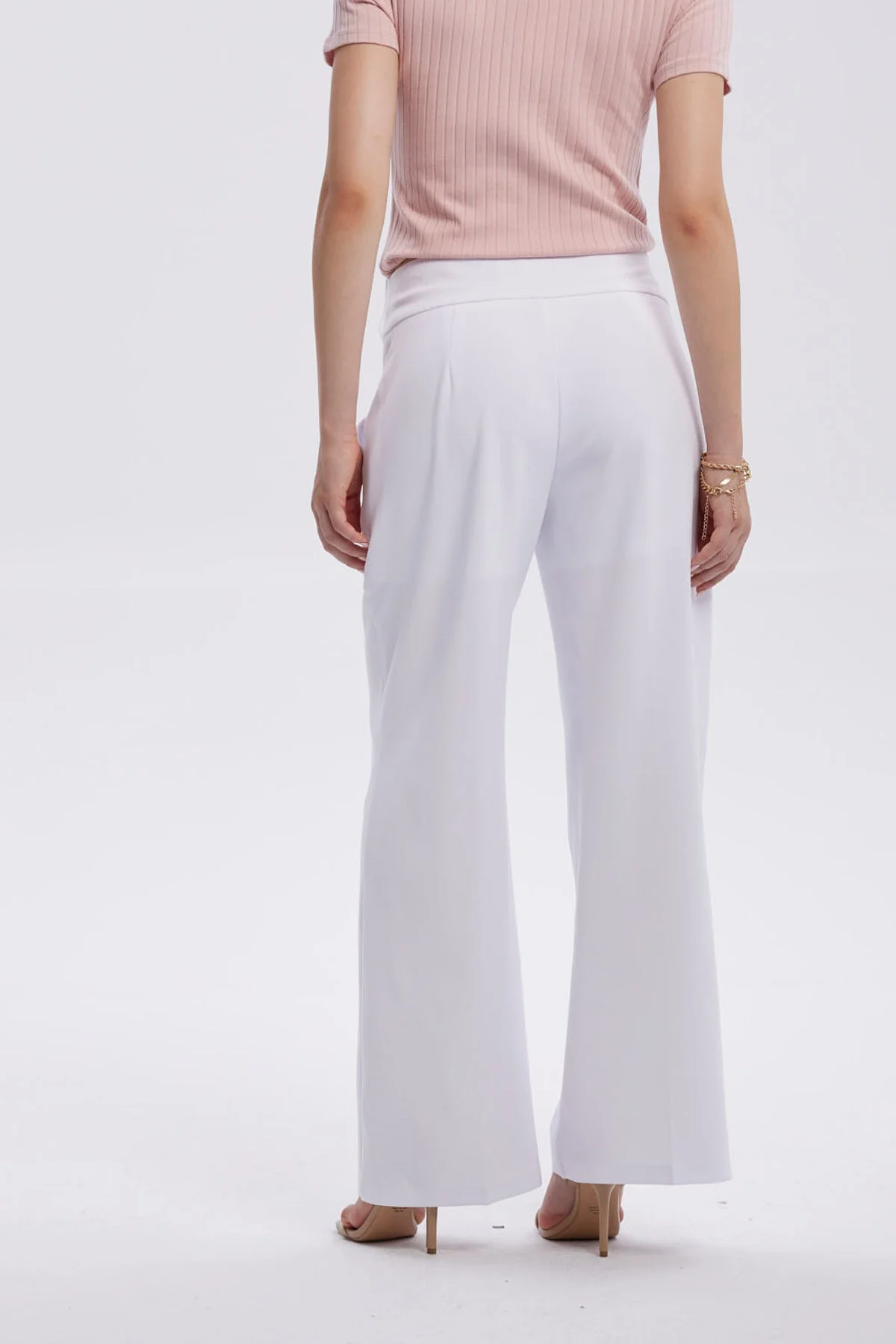 Pantalón Mujer Sastrero Con Cinturón Blanco - Image 3