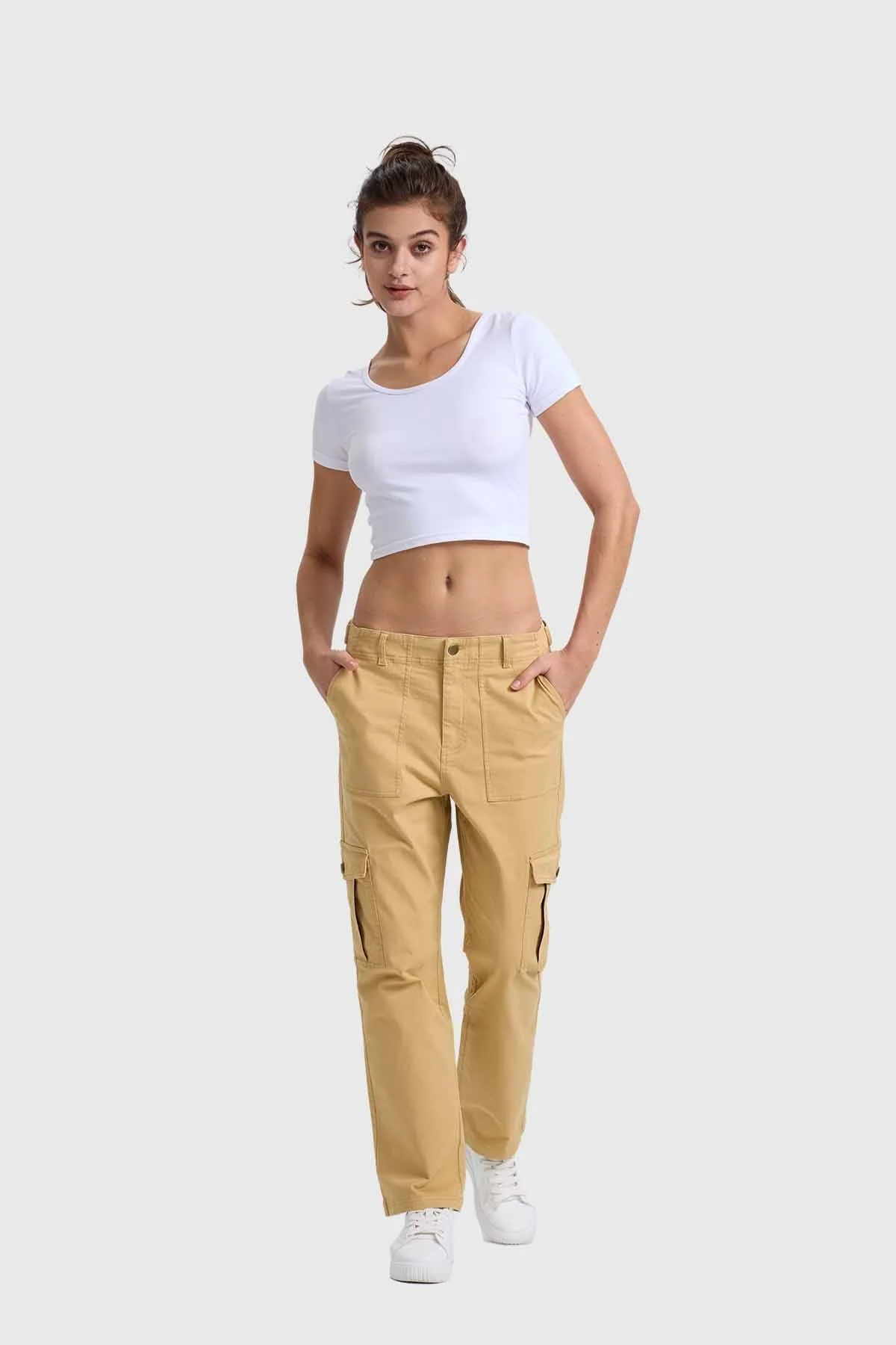 Pantalón Mujer Semi Recto Gabardina Caqui - Image 4