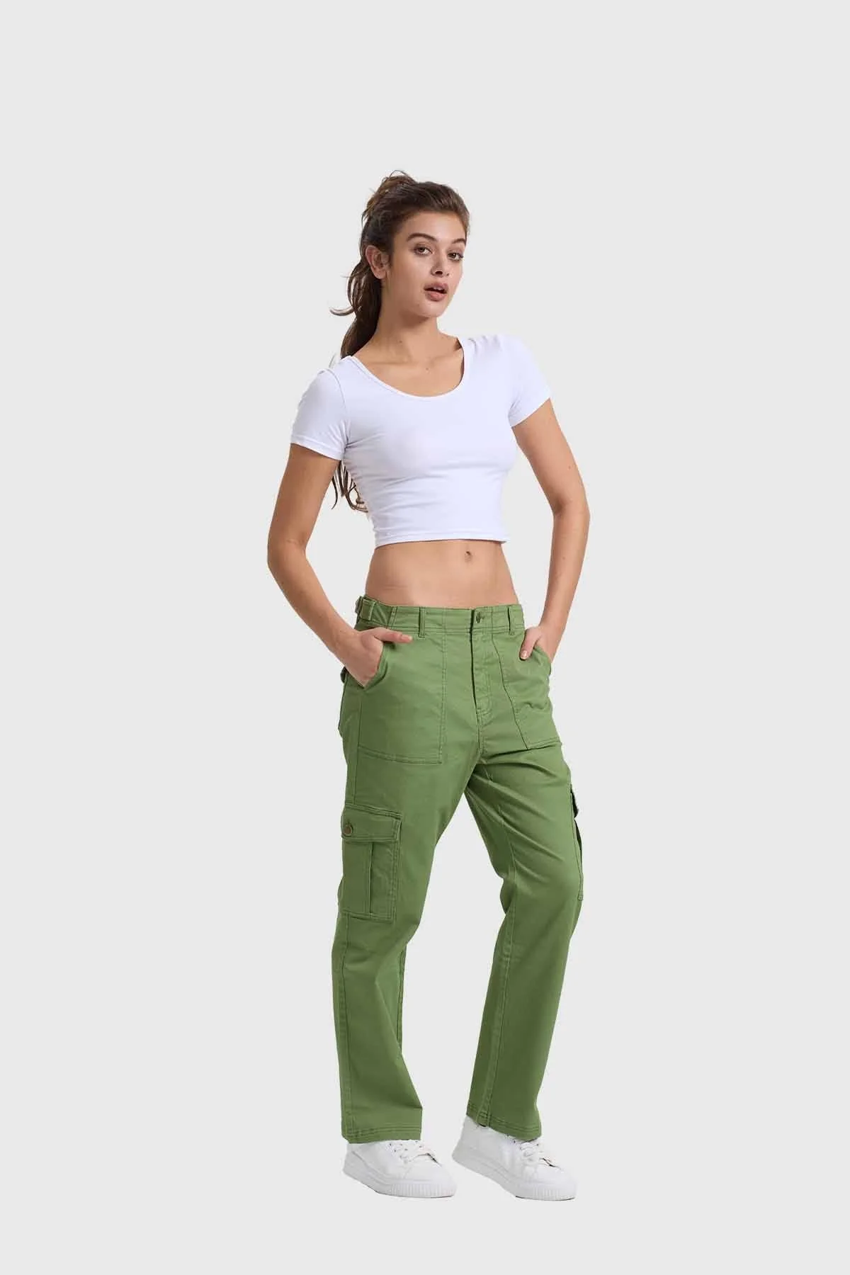 Pantalón Mujer Semi Recto Gabardina Verde - Image 4