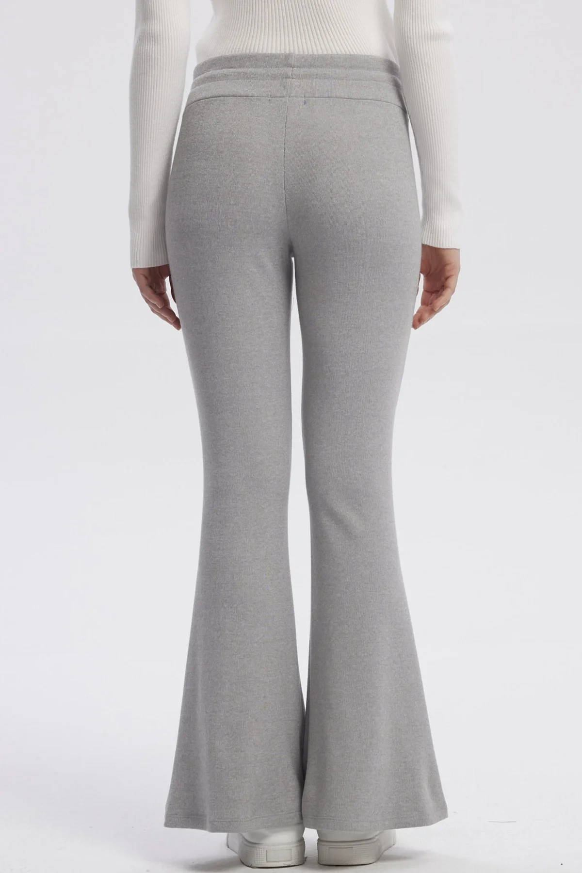 Pantalón Mujer Tejido Flare Gris Melange - Image 3