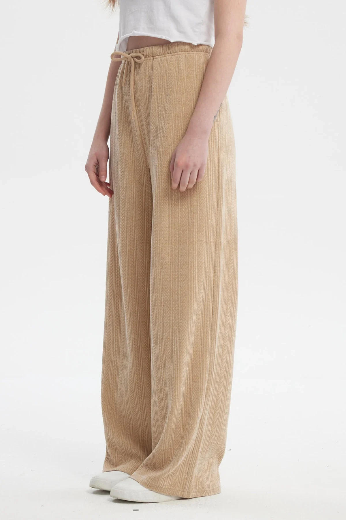 Pantalón Mujer Wide Leg Beige - Image 2