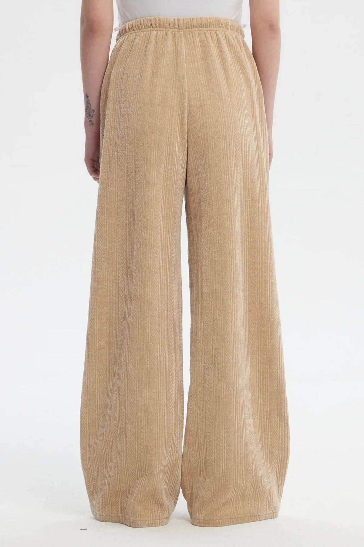 Pantalón Mujer Wide Leg Beige - Image 3