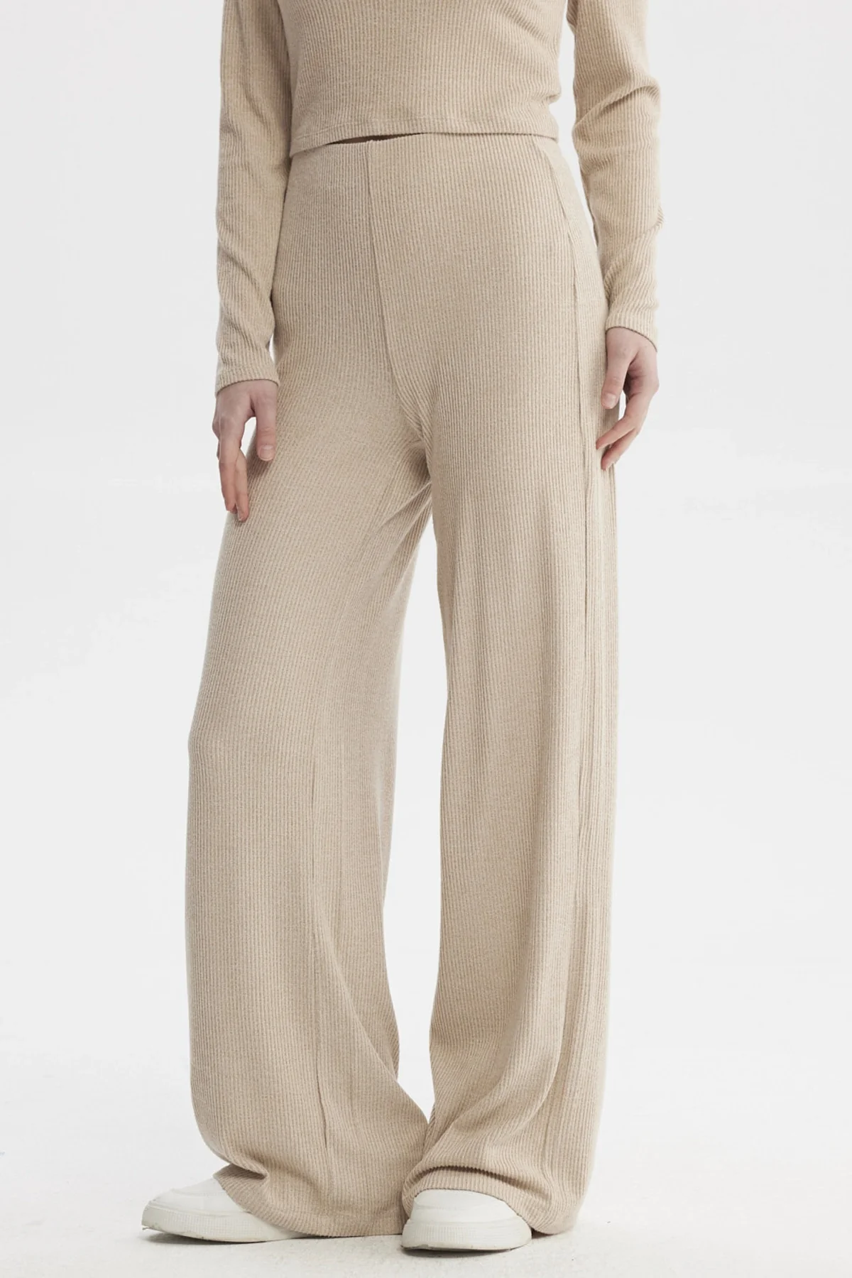 Pantalón Mujer Wide Leg Beige - Image 2