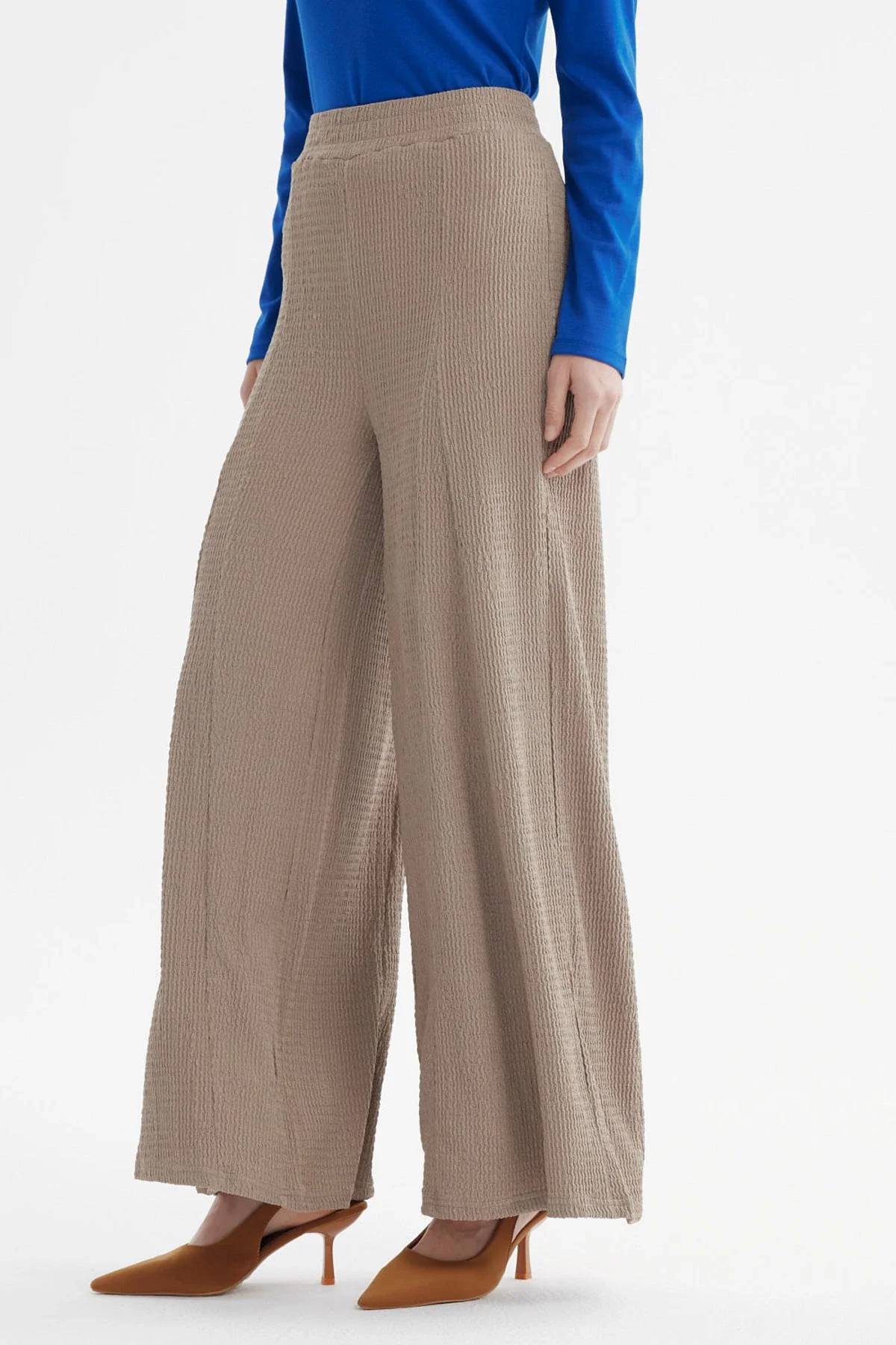 Pantalón Mujer Wide Leg Beige - Image 2