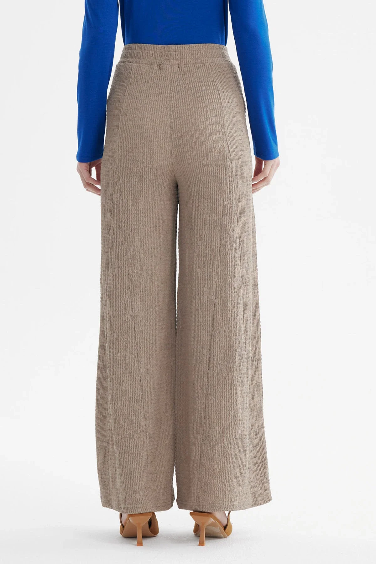 Pantalón Mujer Wide Leg Beige - Image 3