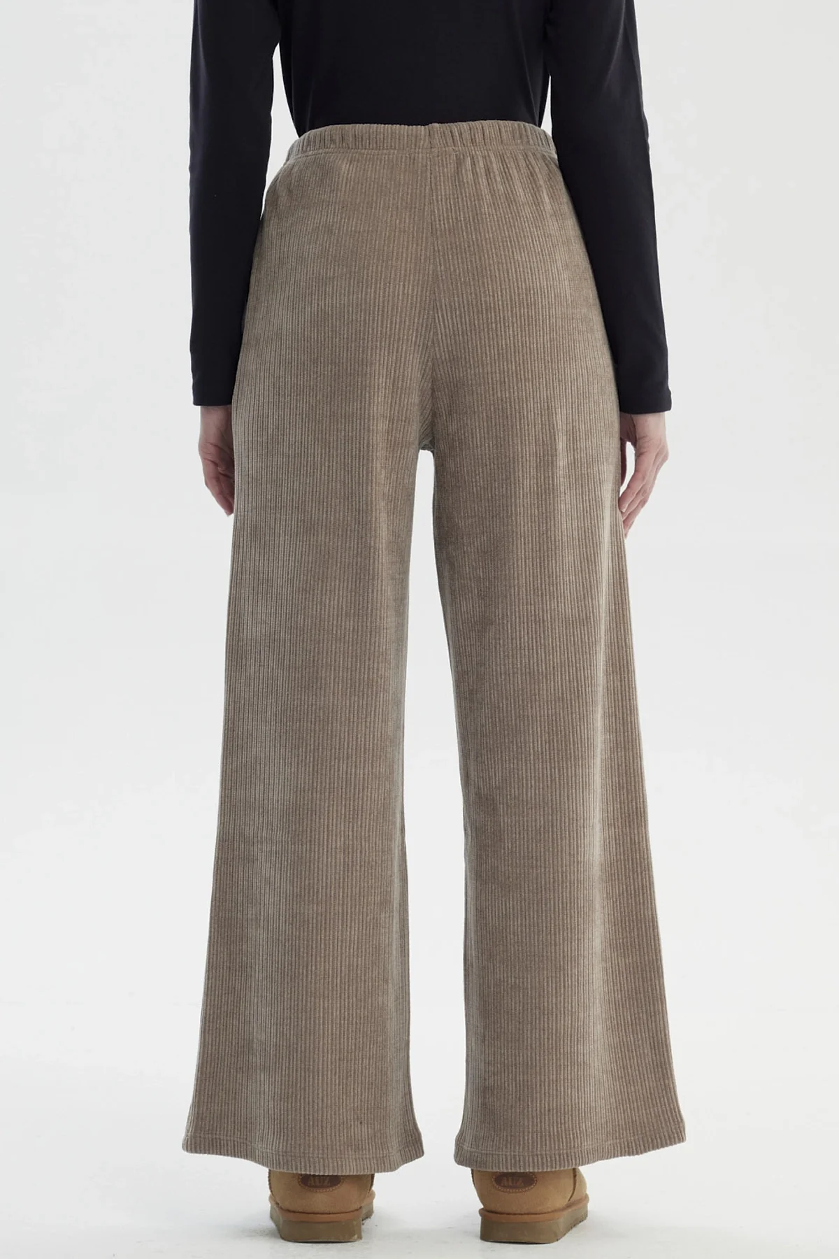Pantalón Mujer Wide Leg Gris Taupe - Image 3