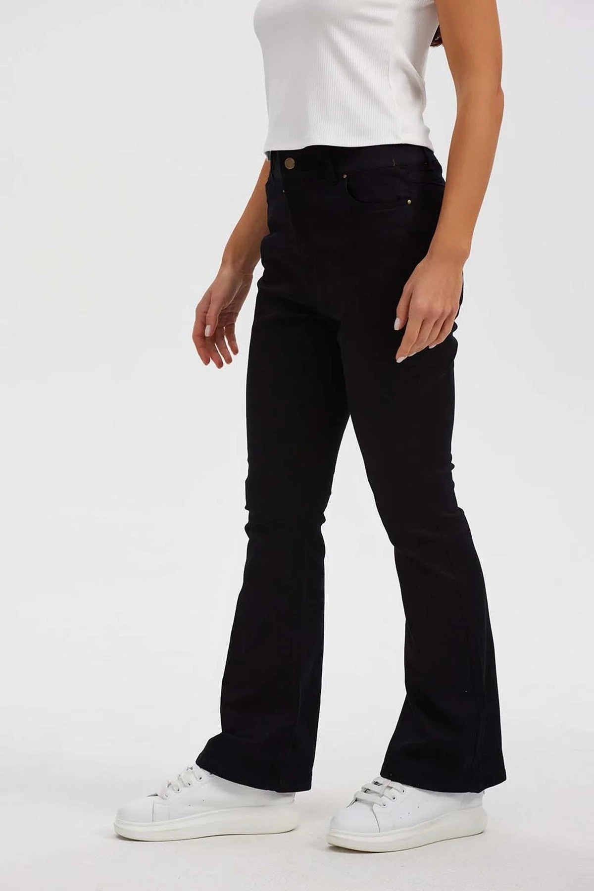 Pantalón Mujer Wide Leg Negro - Image 2