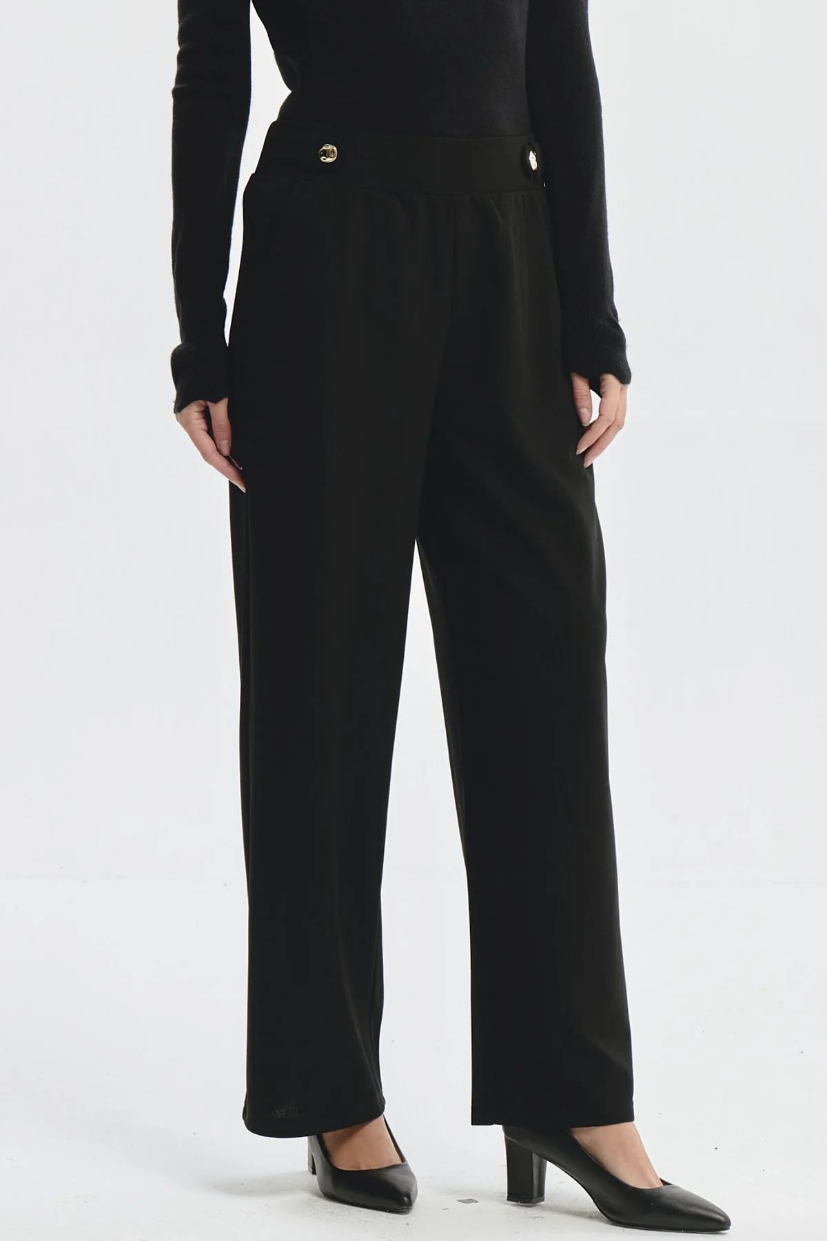 Pantalón Mujer Wide Leg Negro - Image 2